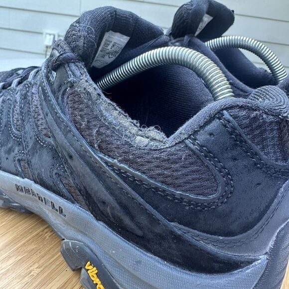 Merrell Moab 3 Hiking Shoe Mens Size 8.5 Wide Black Night Leather Mesh Outdoor - Picture 4 of 9